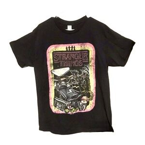 Black Large Stranger Things Tshirt